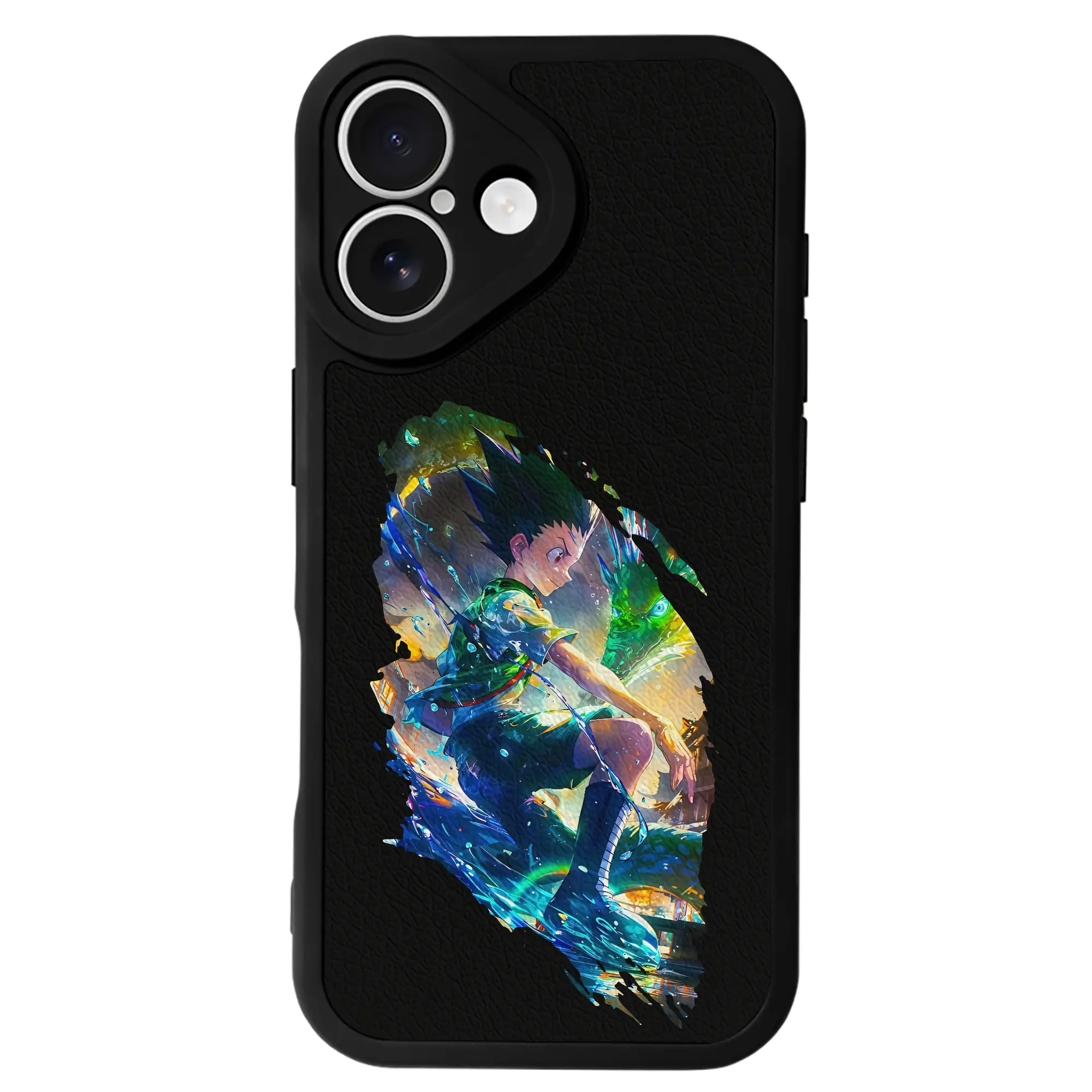 ハンター×ハンター グッズ ゴン＝フリークス - IPhone 16シリーズ対応 ・ シリコンスマホケース ・ レザー調 ・ 高精度フィット ・ 耐衝撃 ・ ワイヤレス充電対応 ・ 精密カット